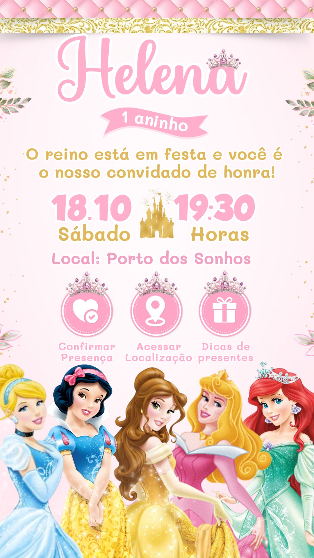 Convite Interativo - Princesas Adultas  — imagem principal